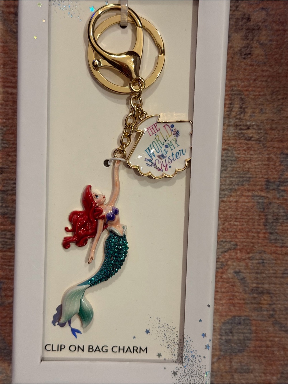 Brand New Disney Gold Little Mermaid 🧜‍♀️ Ariel Keychain/Bag Charm - Picture 3 of 4